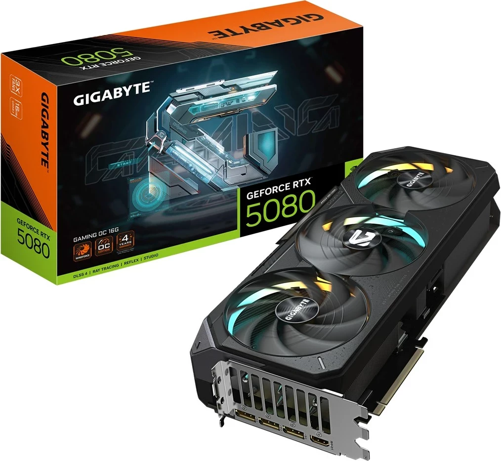 Kartelë grafike Gigabyte GeForce RTX 5080 GAMING OC 16G, 16GB, E zezë