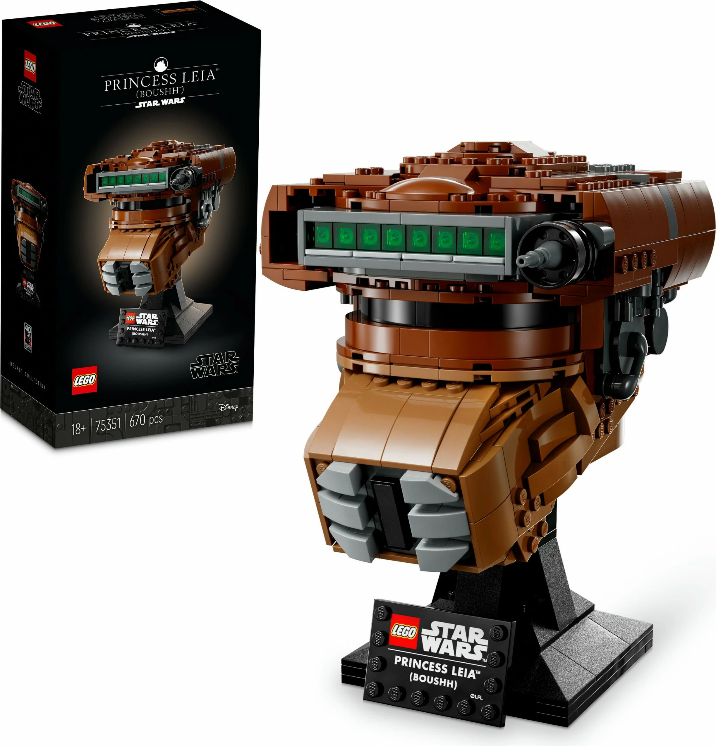 Set ndërtimi LEGO Star Wars 75351 helmetë Princesha Leia (Boushh), 670 pjesë, multikolor