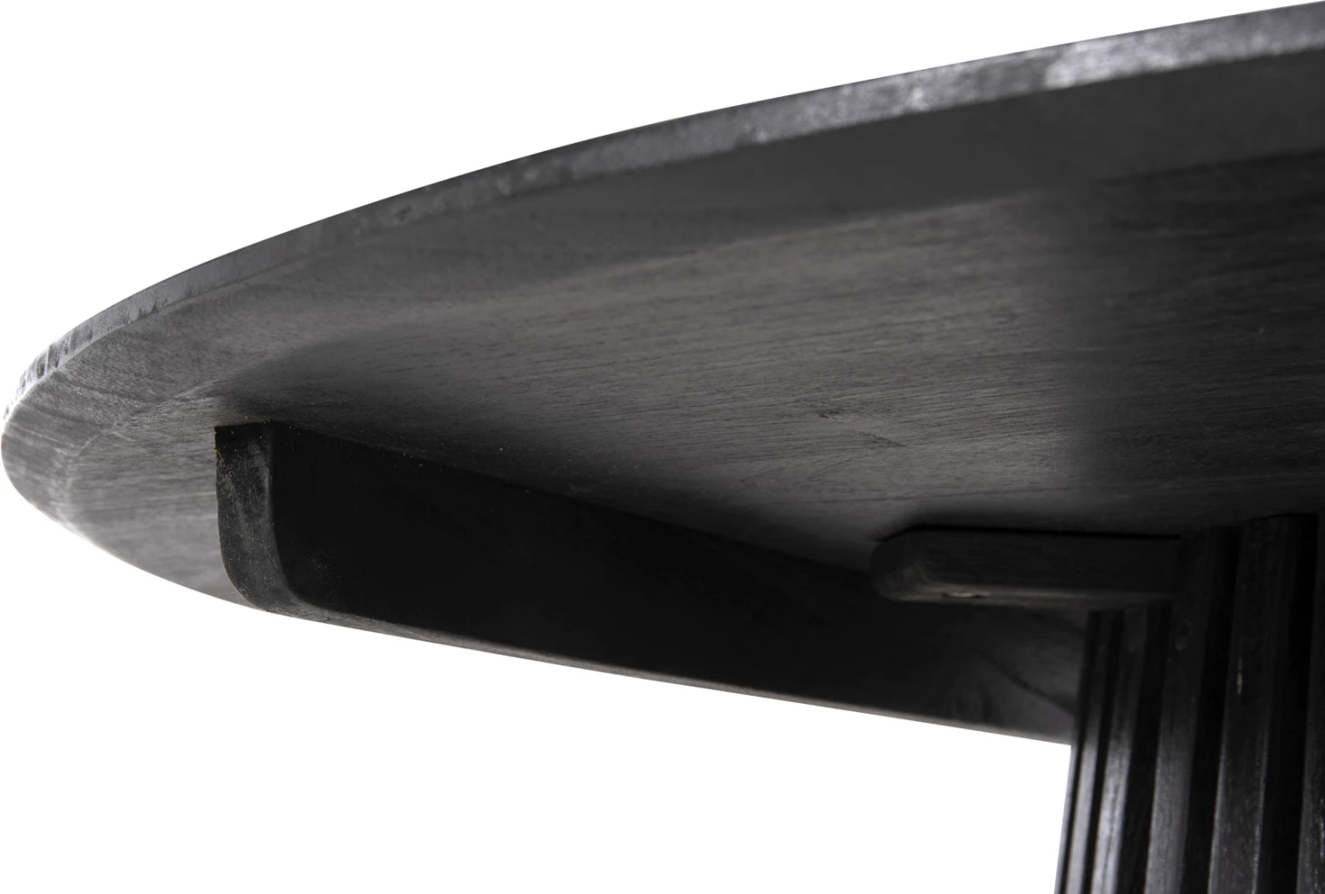 Tavolinë ngrënieje e rrumbullakët, FRANTZ, FH9457.12, dru MINDI i zi, Φ150x75H cm