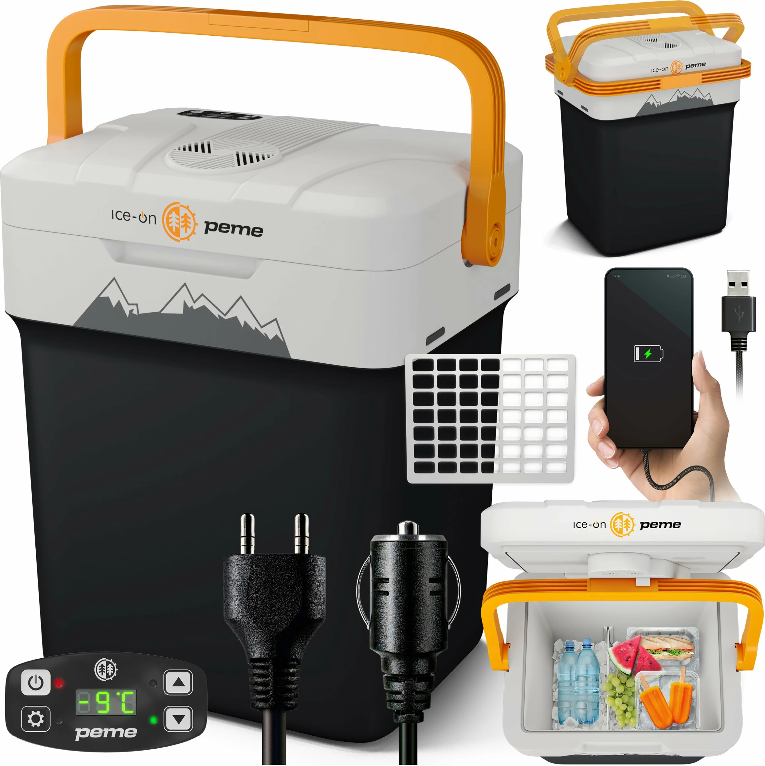 Frigorifer portativ Peme Essential 32 Adventure Orange, 25.7L, 12V/230V, ftohje + ngrohje, i zi/portokalli