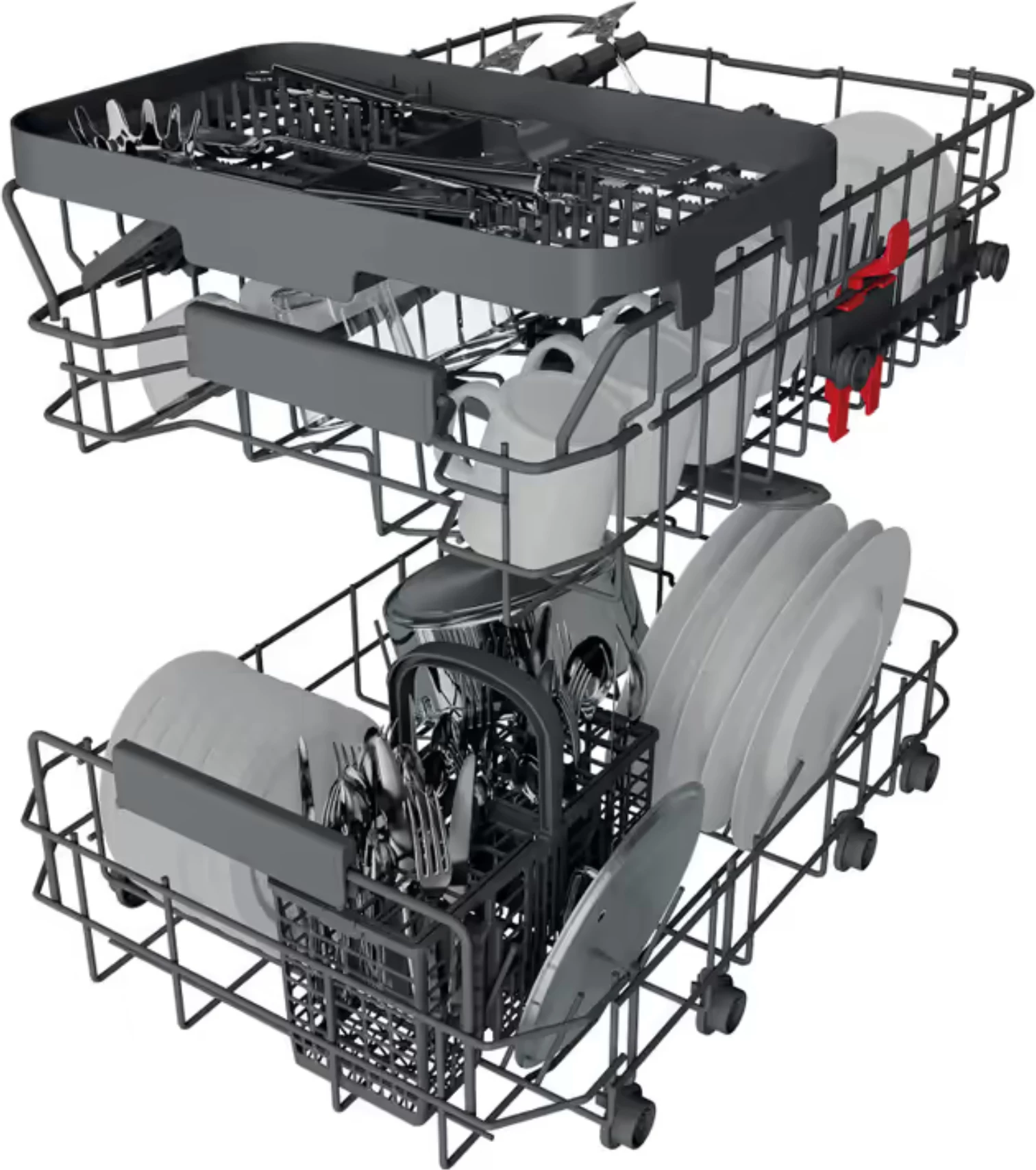 Enëlarëse e integruar plotësisht Whirlpool WSIC 3M27, 45 cm, 10 servise, klasa E, 6th Sense, FlexiSpace, argjendtë 4