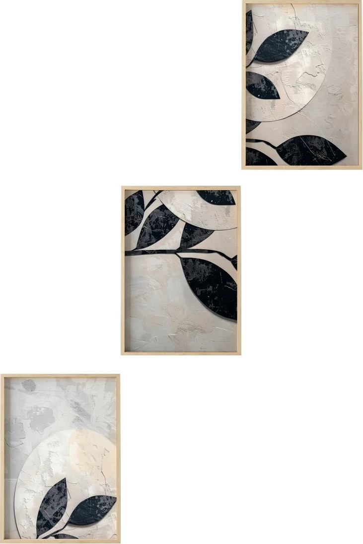 Pikturë dekorative me kornizë MDF (3 pjesë), Wallity, Huhu466, 30x40cm