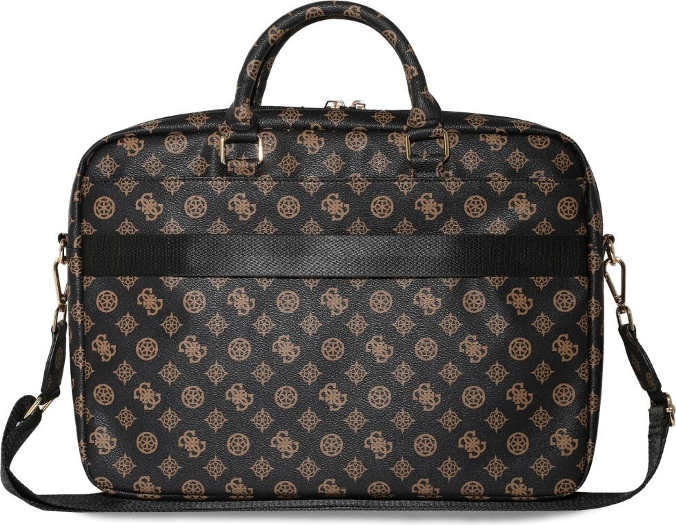 Çantë laptopi Guess 4G Peony Front Pocket Zipper Triangle Logo, 16", e zezë