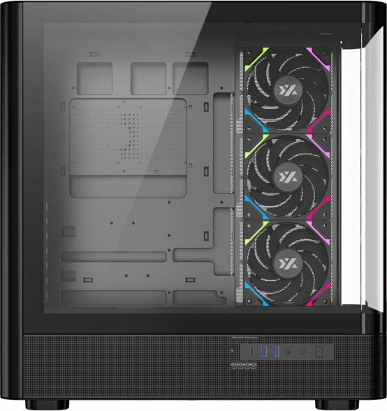 Kasë XYZ PC GEAR Quantum X-CS-QUANTUM-B Midi Tower ATX ARGB me xham të temperuar, e zezë