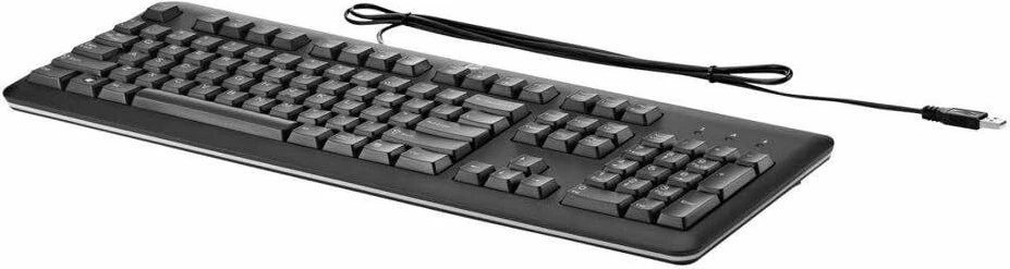 Tastierë HP DT528A standarde USB me kabllo, layout US, me numpad, e zezë/argjendtë