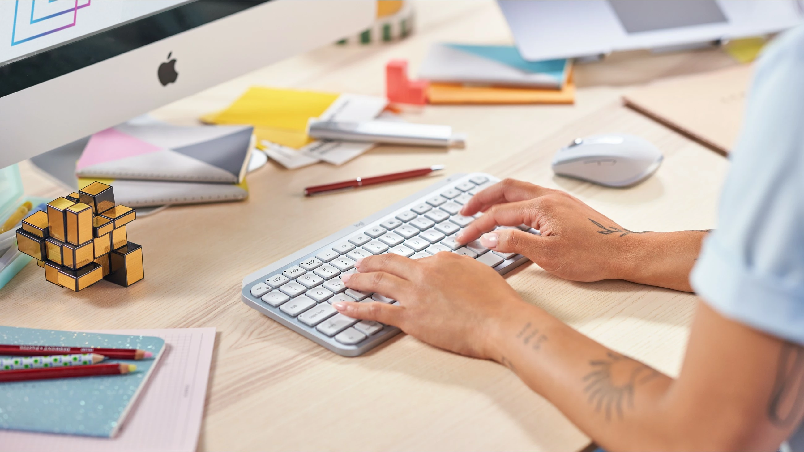 Tastierë wireless Logitech MX Keys Mini, e bardhë, me ndriçim