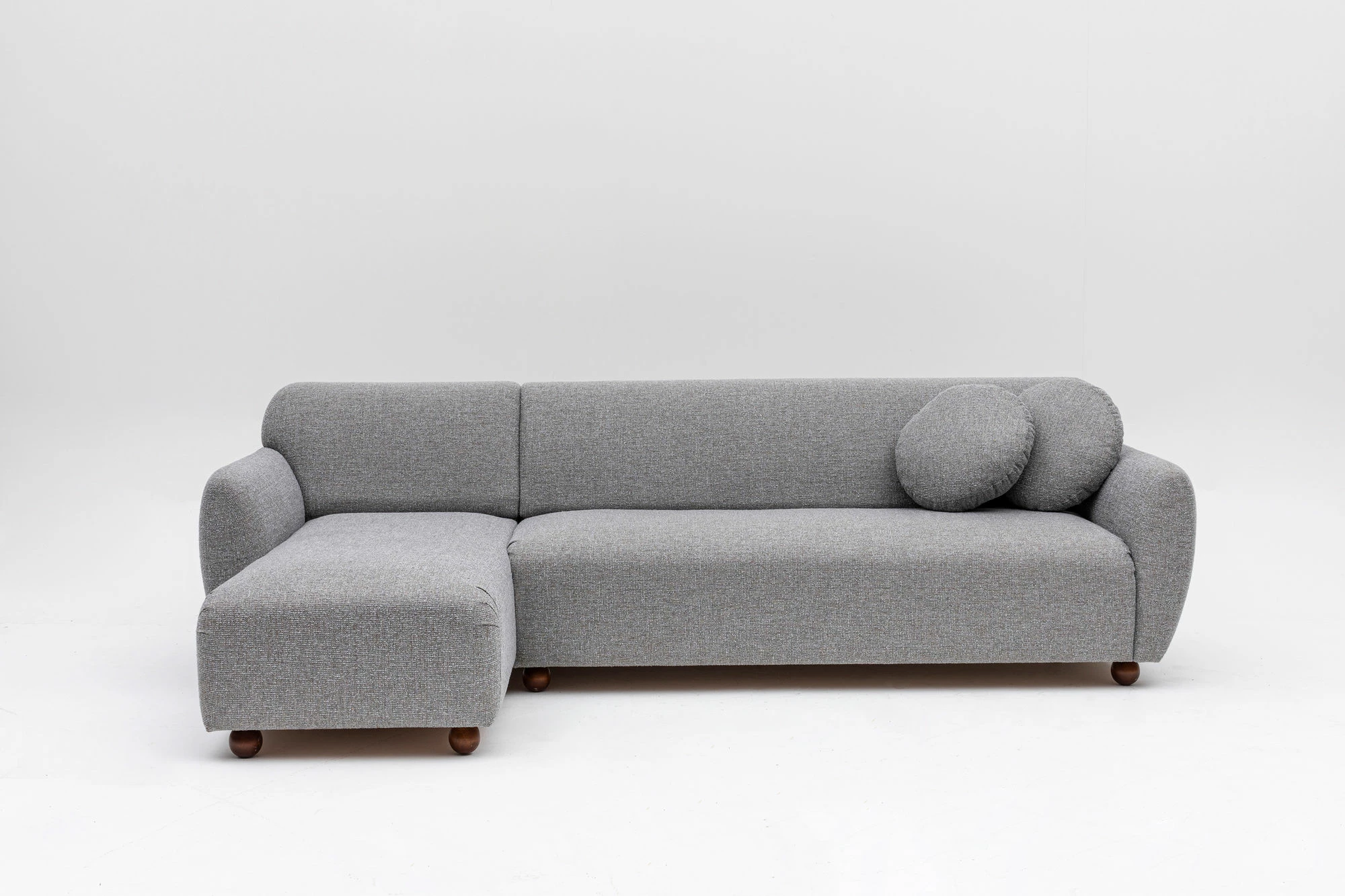 Kënd-sofë Atelier del Sofa, model Eddy Corner (CHL-3R), ngjyrë gri e çelët