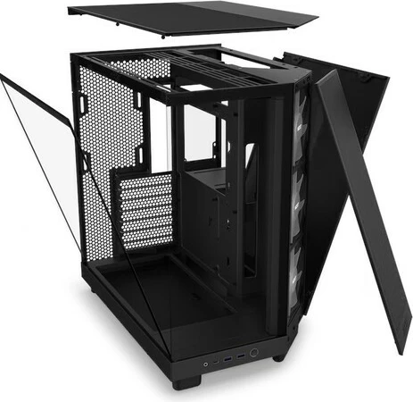 Kasë NZXT H6 Flow RGB, Midi Tower, ARGB, Xham i temperuar, E zezë