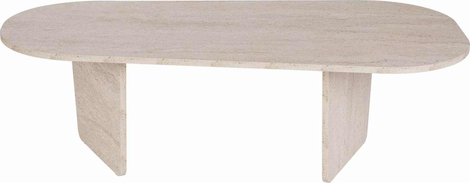 Tavolinë kafeje Nordure, ovale, ngjyrë travertine