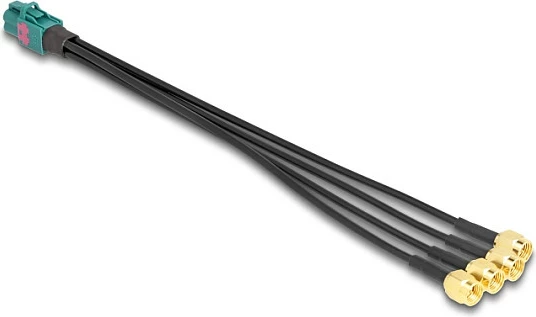 Kabllo DeLOCK Mini FAKRA Z (femër) në 4x SMA (mashkull), 0.2 m, e zezë