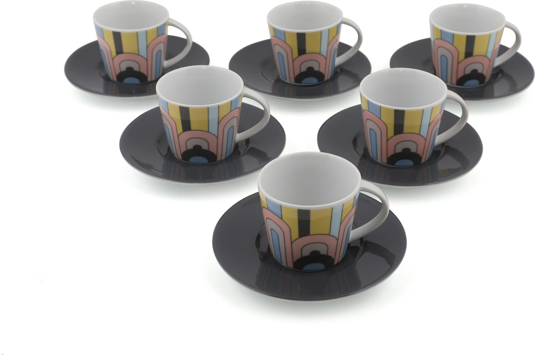 Set filxhanësh për kafe, shumëngjyrësh, Hermia Concept, 12 copë, TL12KT60010876