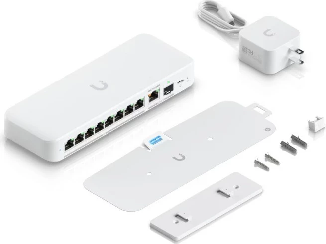 Switch i menaxhueshëm Ubiquiti UniFi Flex 2.5G, 8 porta RJ-45, 2.5G Ethernet, i bardhë
