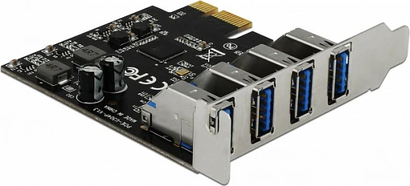 Kartë zgjerimi PCIe DeLOCK 90304, 4x USB 3.2 Gen 1 Type-A, low-profile, e gjelbër