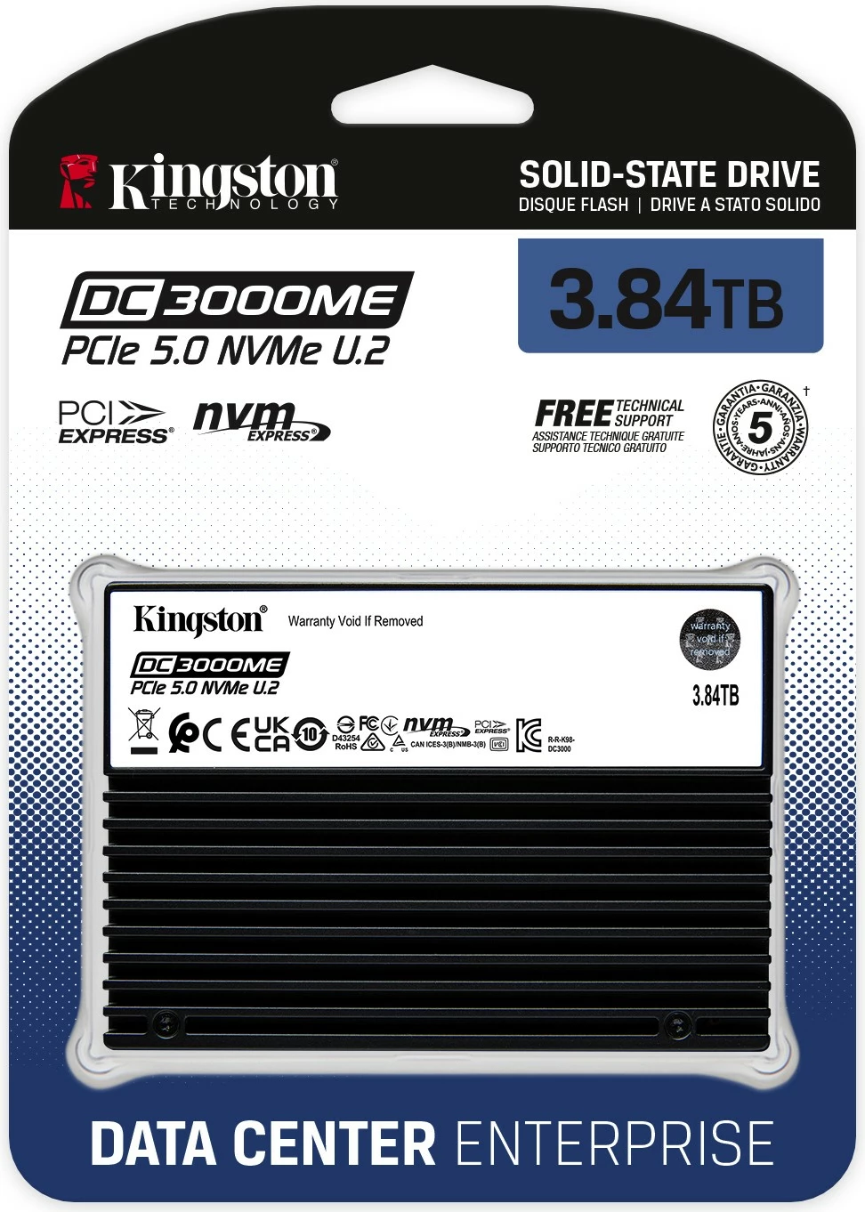 SSD Kingston DC3000ME 3.84TB, PCIe 5.0 NVMe, U.2, për servera