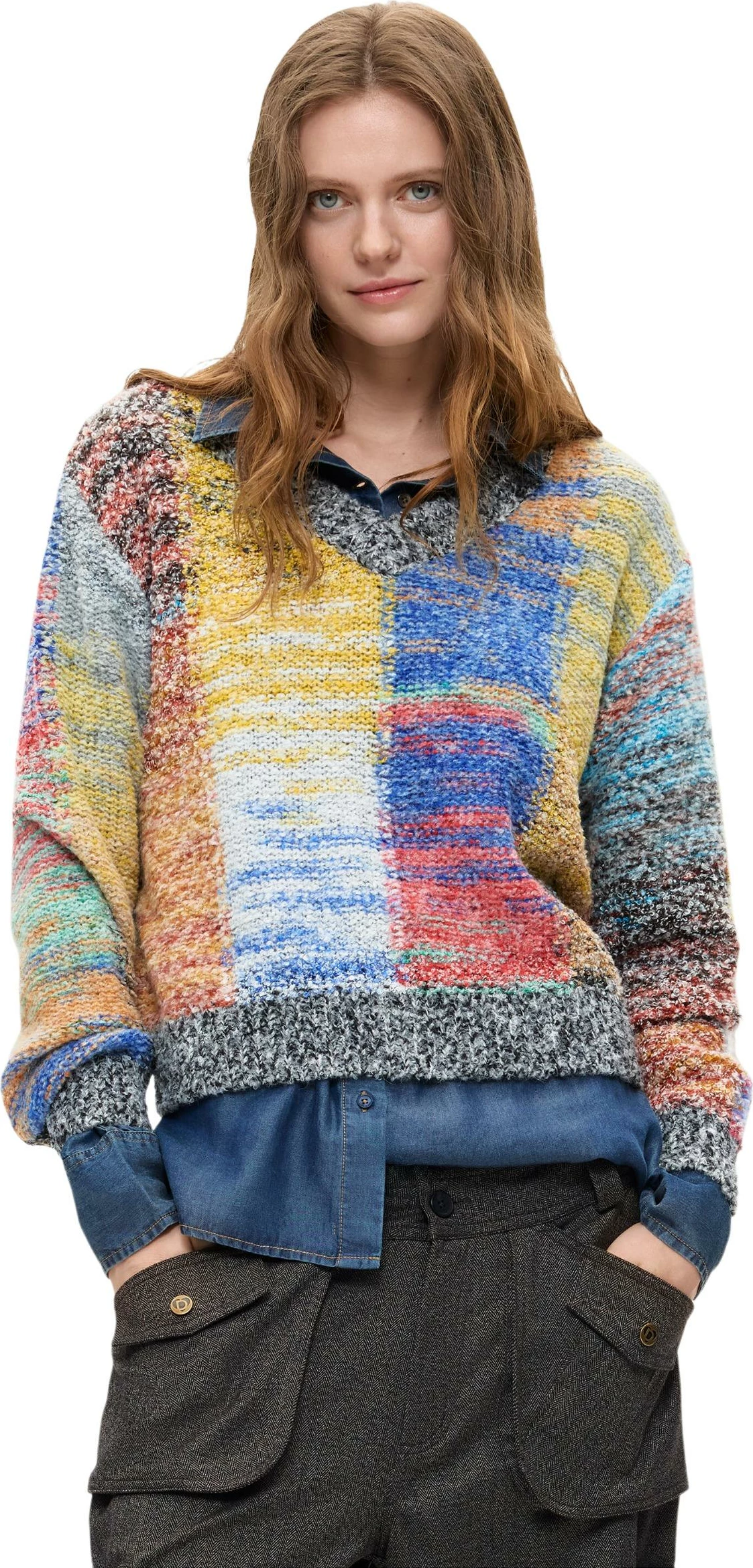Xhemper për femra Desigual JERS_EARTHTEXTURE 26WWJF25, i kuq