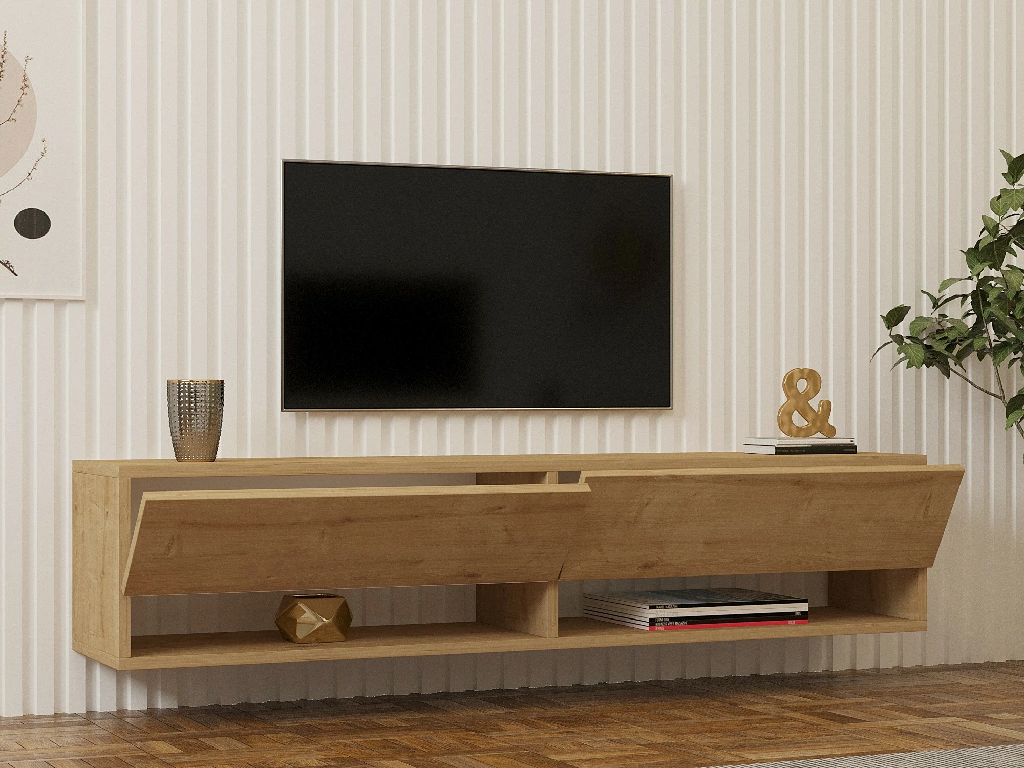 Komodë TV Hanah Home, Arges, ngjyrë lis safir