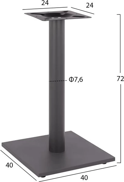 Bazë metalike gri 40x40x72 me rregullues FH421.20