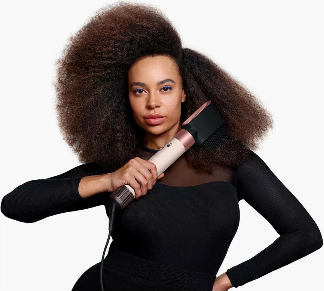 Tharëse flokësh Dyson Airwrap Multistyler i.d. Curly+Coily, 1300W, 6 koka, pastel rozë/rozë ari