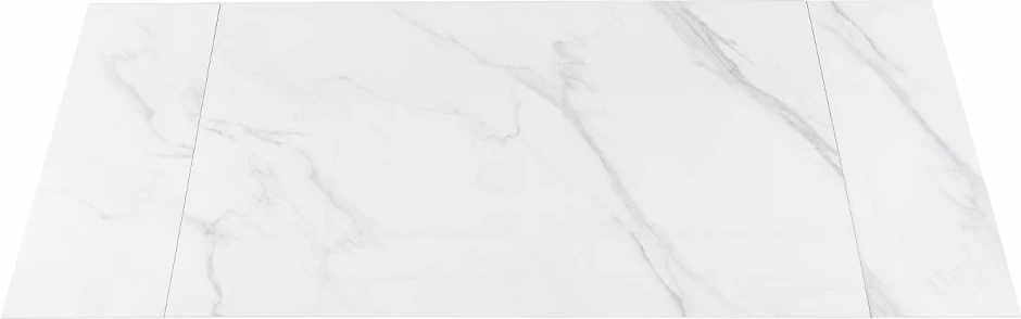 Tavolinë zgjatëse CAPO, ngjyrë e bardhë me motiv mermeri, 180x90x75cm