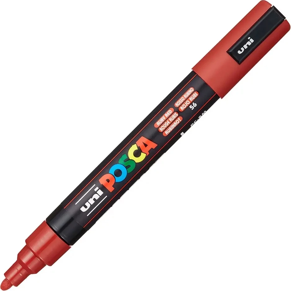 UNI POSCA PC-5M Marker – Ruby Red (E Kuqe Rubin)