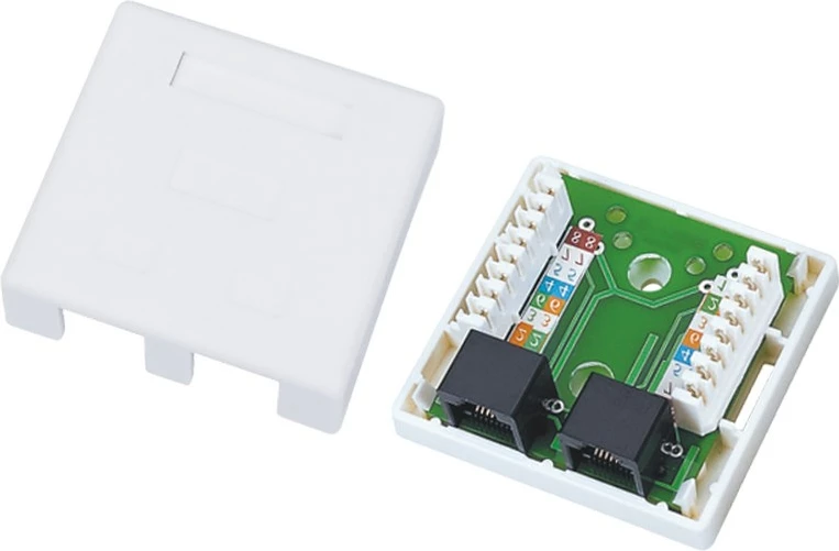 Konektor kabllor Alantec GN002, 2xRJ45, Bardhë