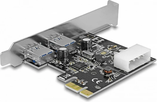 Kartelë zgjerimi PCIe DeLOCK 89243, 2x USB 3.2 Gen 1 Type-A, 5 Gbit/s, Renesas, Silver