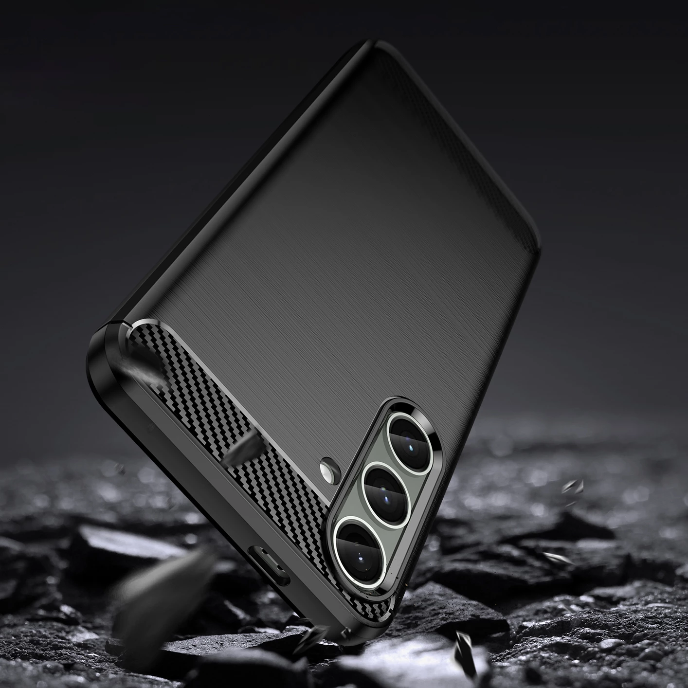 Mbështjellës Hurtel Carbon Case për Samsung Galaxy S24+, TPU, i zi