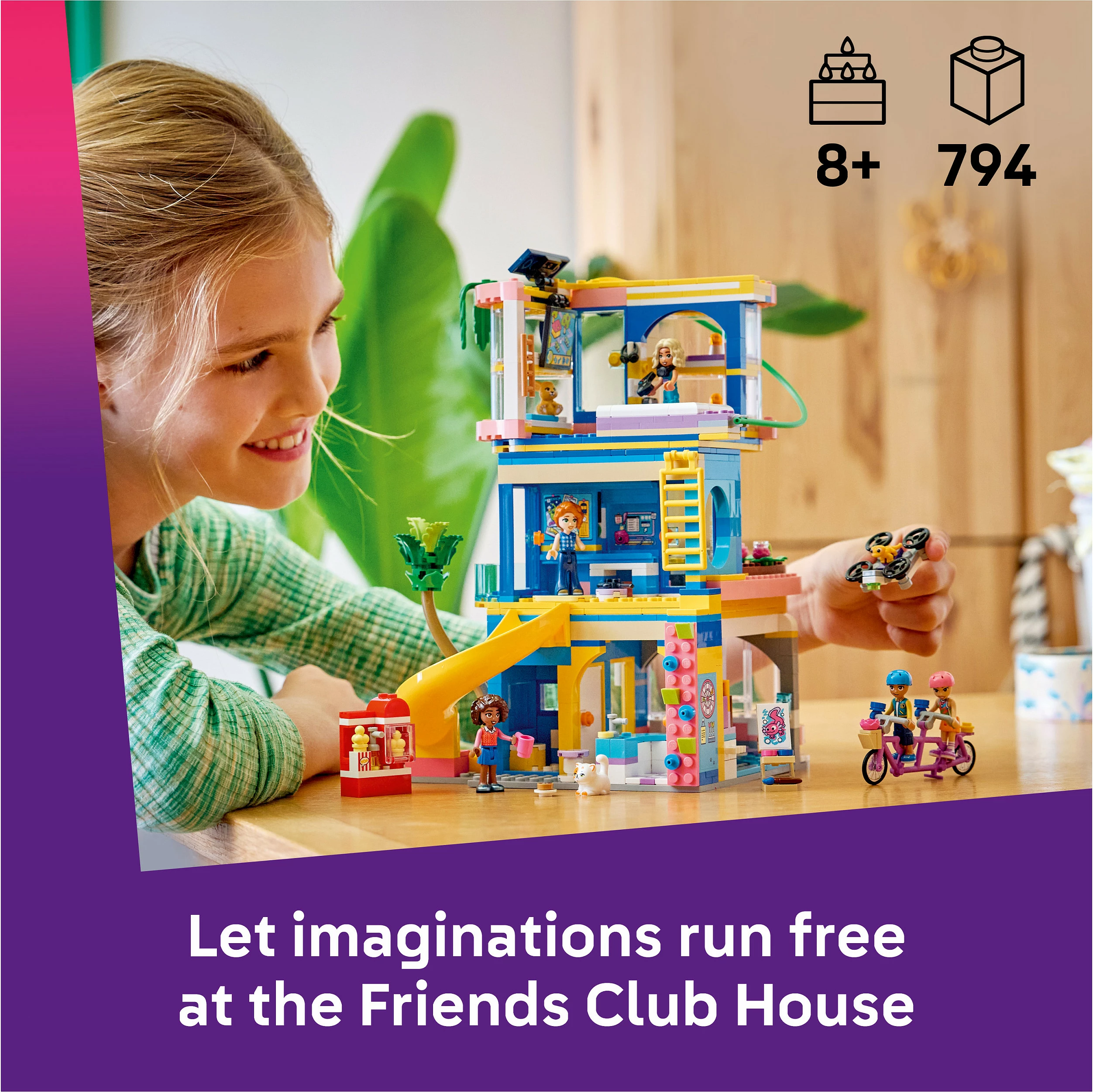 Set ndërtimi LEGO Friends Heartlake City Friends Club House 42689, 794 pjesë, 8+, shumëngjyrësh