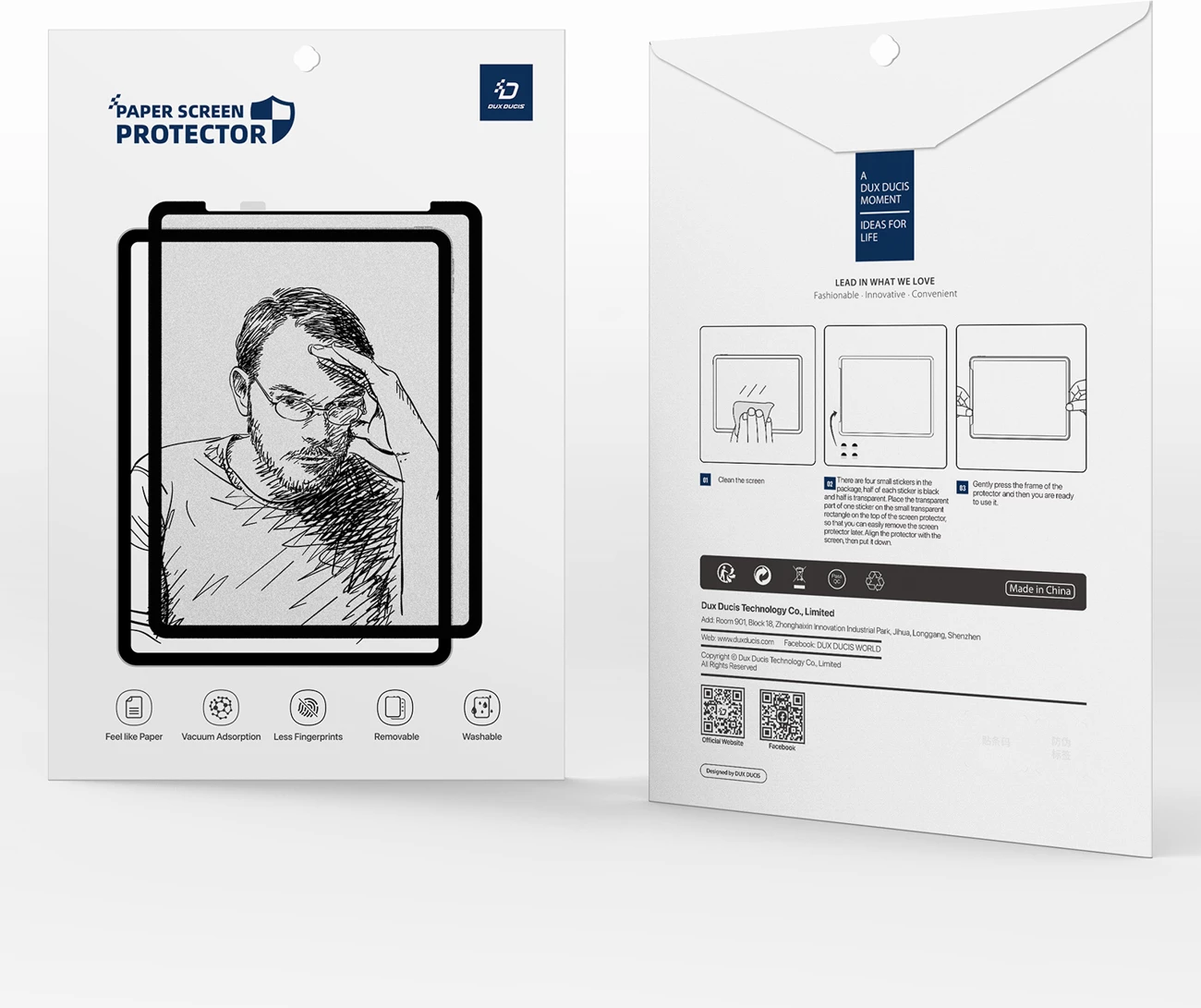 Mbrojtës ekrani paperlike Dux Ducis Naad për iPad Air 11" (2024/2025), kornizë e zezë