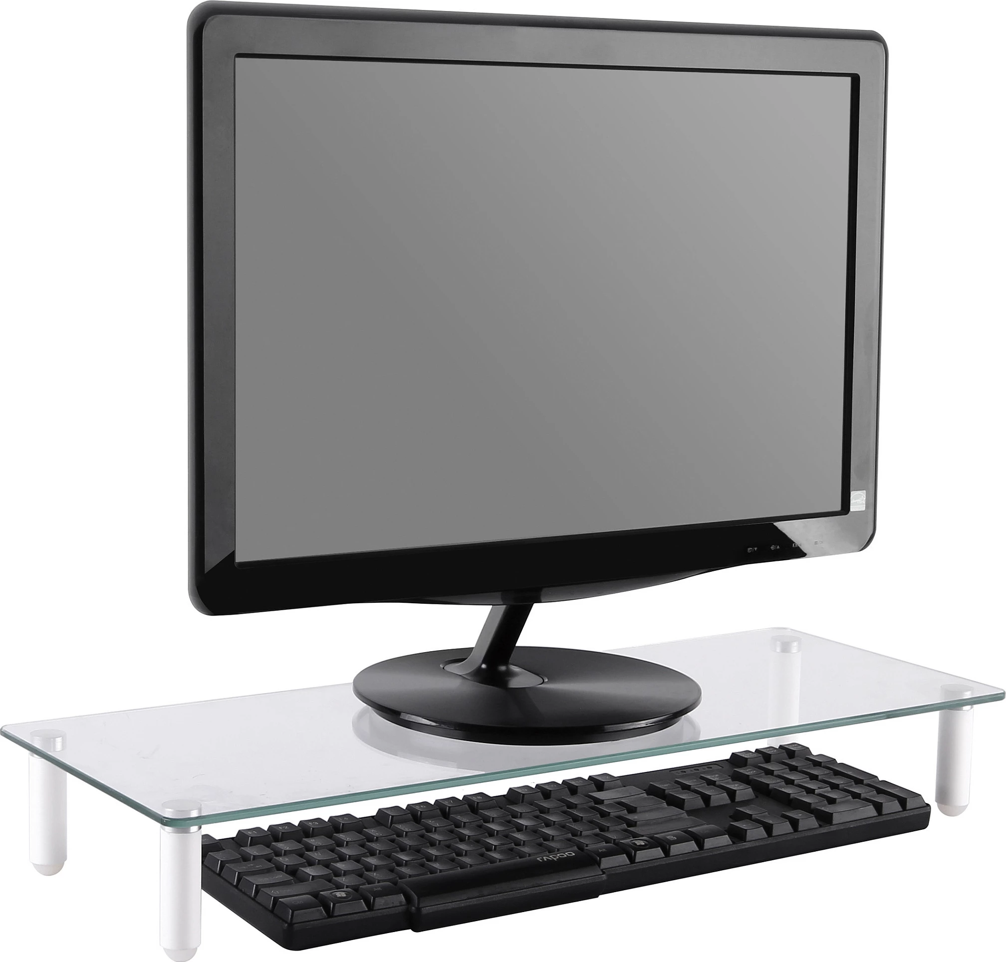 Ngritëse monitori EQUIP, xham, kapacitet 20 kg, 560x210x80 mm, transparente