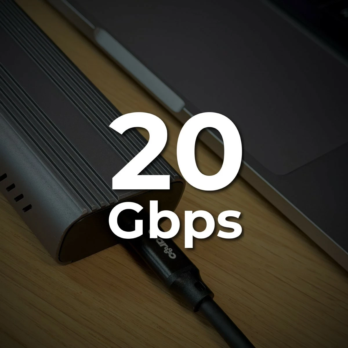 Kabëll USB-C Claroc 7m, 4K@60Hz, 100W, 20Gbps, zi