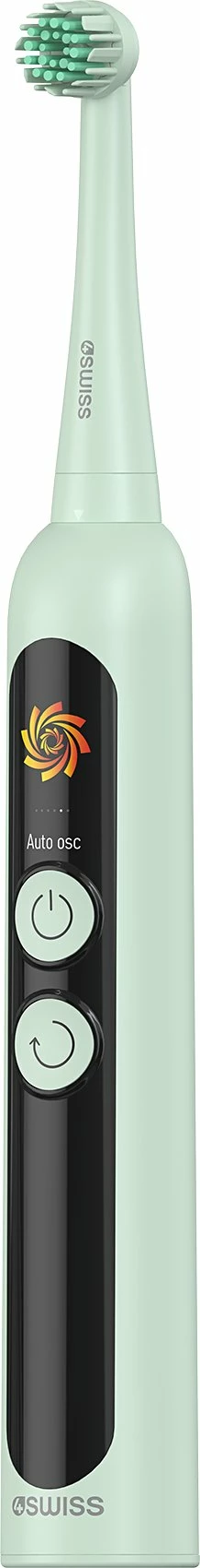Furçë dhëmbësh elektrike 4Swiss ST216 Electrosonic Care+, 6 mënyra, 2 koka, bateri 2000 mAh, LCD, IPX7, mint, set 2 copë