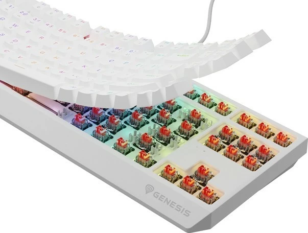 Tastierë gaming Genesis Thor 230, Outemu Red, TKL, RGB, e bardhë