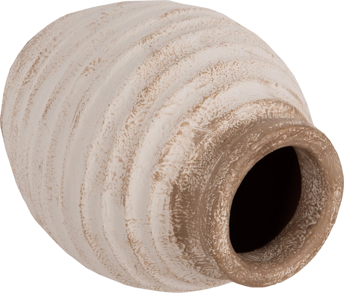 Vazo dekorative PYDNA, ngjyrë e bardhë-bezhë antike, Φ20x25H cm