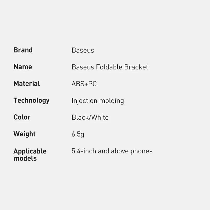 Mbajtës palosës vetë-ngjitës për celular Baseus LUXZ000001, i zi