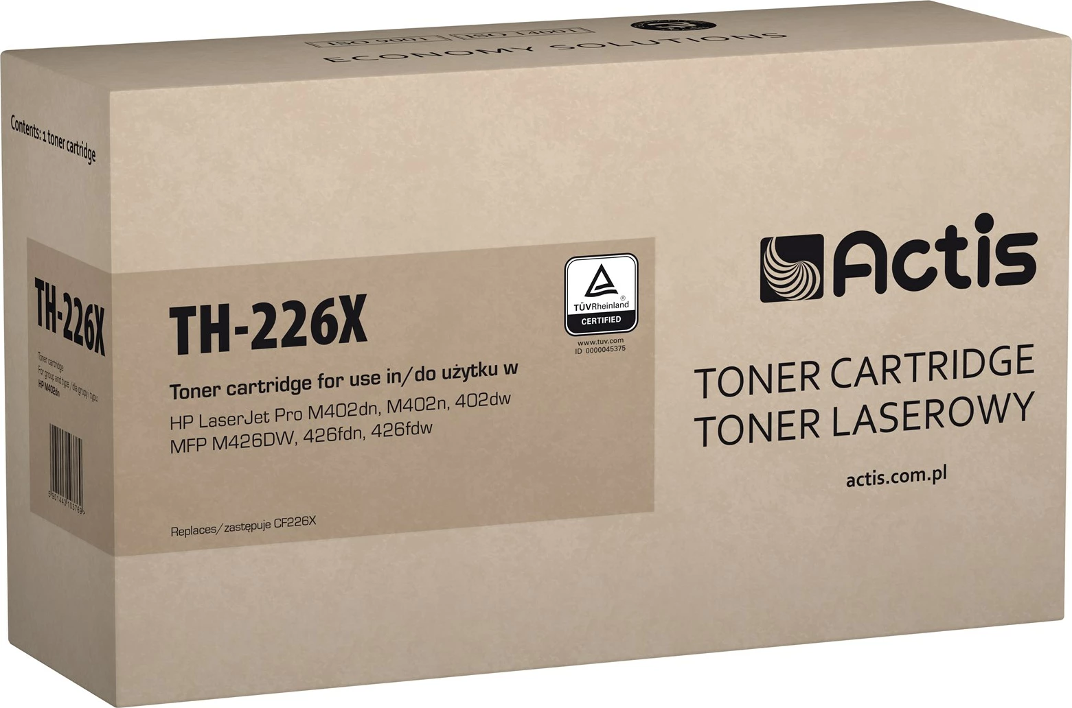 Toner zëvendësues Actis TH-226X për printer HP 26X CF226X, i zi 