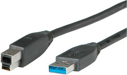 Kabllo USB ROLINE USB 3.0 Type-A në Type-B, 0.8 m, 5 Gbit/s, e zezë