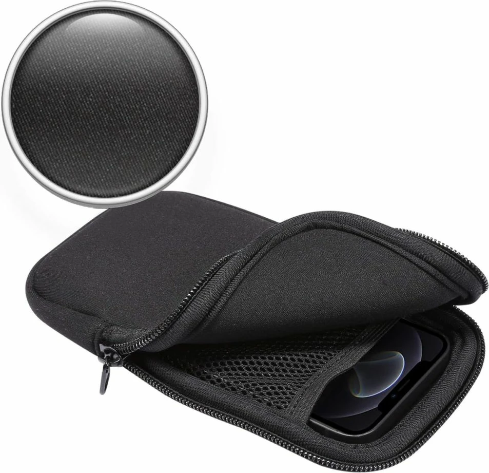 Mbështjellës për celular Tech-Protect SM70 për 6.0"-7.2", neoprene, me zinxhir të dyfishtë, set me lidhëse, i zi