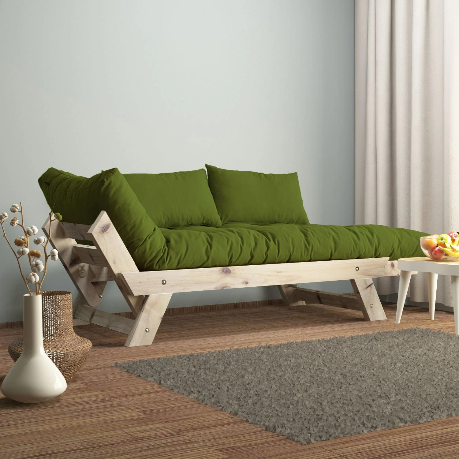Divan kopshti dy ulëse, Skye Decor, natyral dhe i gjelbër, CPT8112-210