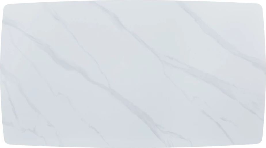 Tavolinë Pluto, ngjyrë e bardhë me pamje mermeri, 160x90x76cm