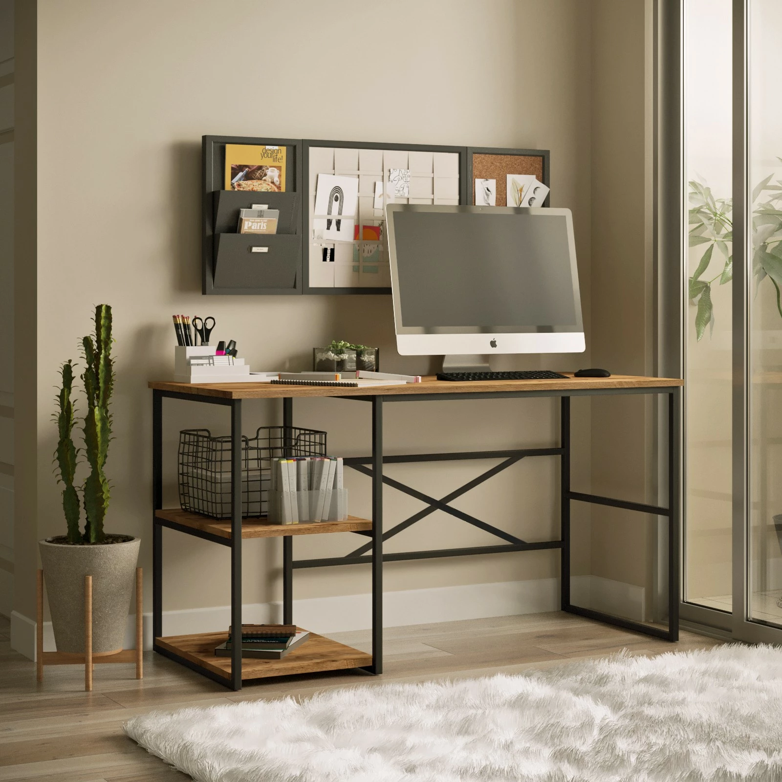 Tavolinë pune për studim, ngjyrë Atlantic Pine, Skye Decor, Vg26-A