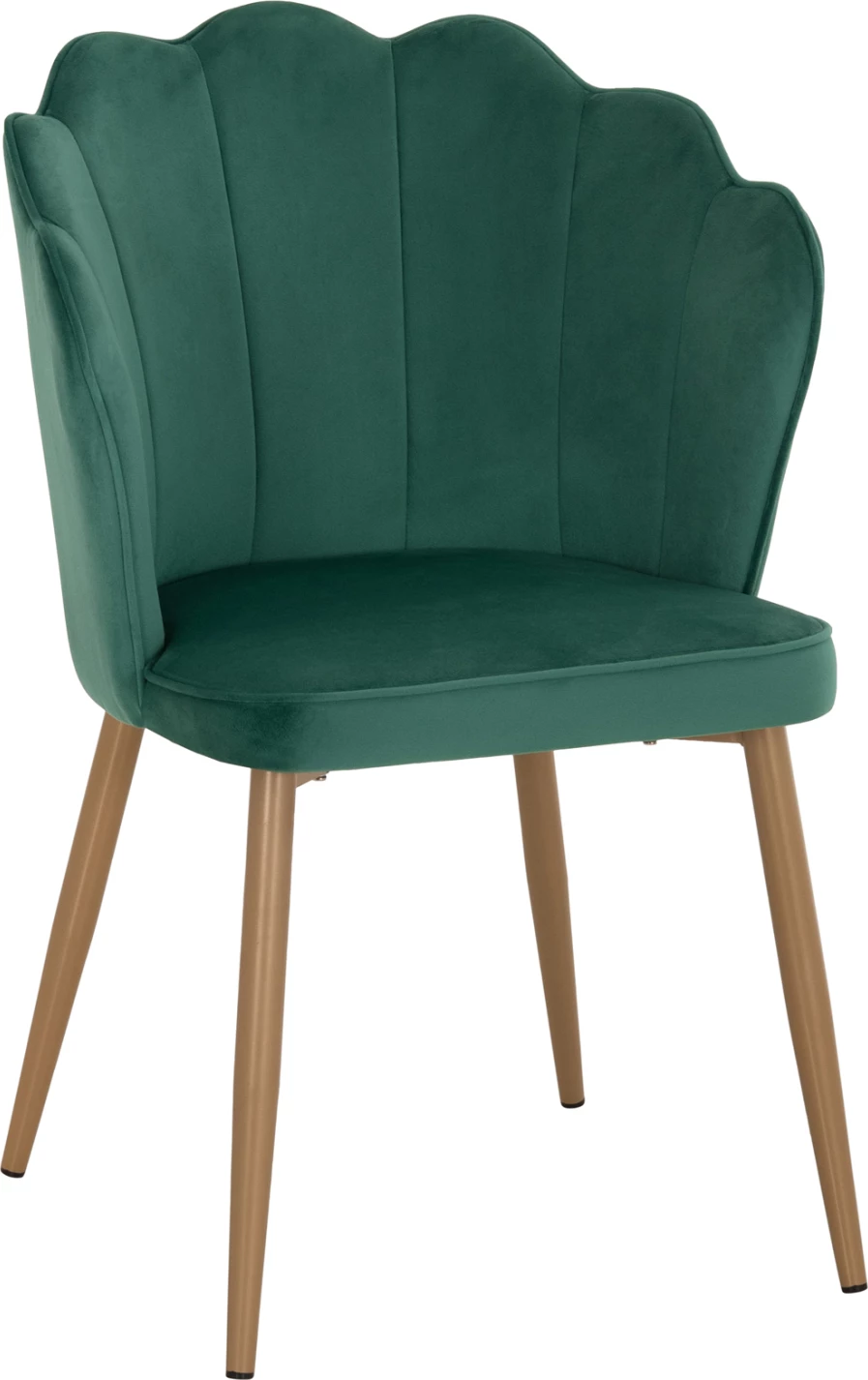 Karrige FH8737.03 kadife jeshile me kornizë metalike ari 48x48x85 cm., set prej 2 copë