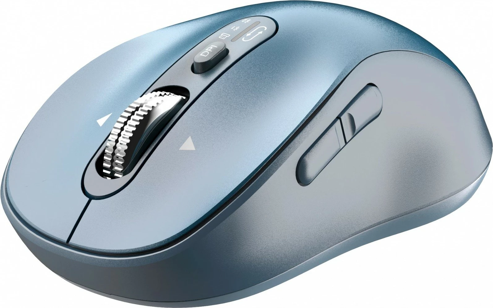 Maus wireless YENKEE YMS 2010BE GYRO, dual Bluetooth 5.1 + USB 2.4GHz, 1000-3200 DPI, 6 butona, zi/turkeze, me 2x bateri AA