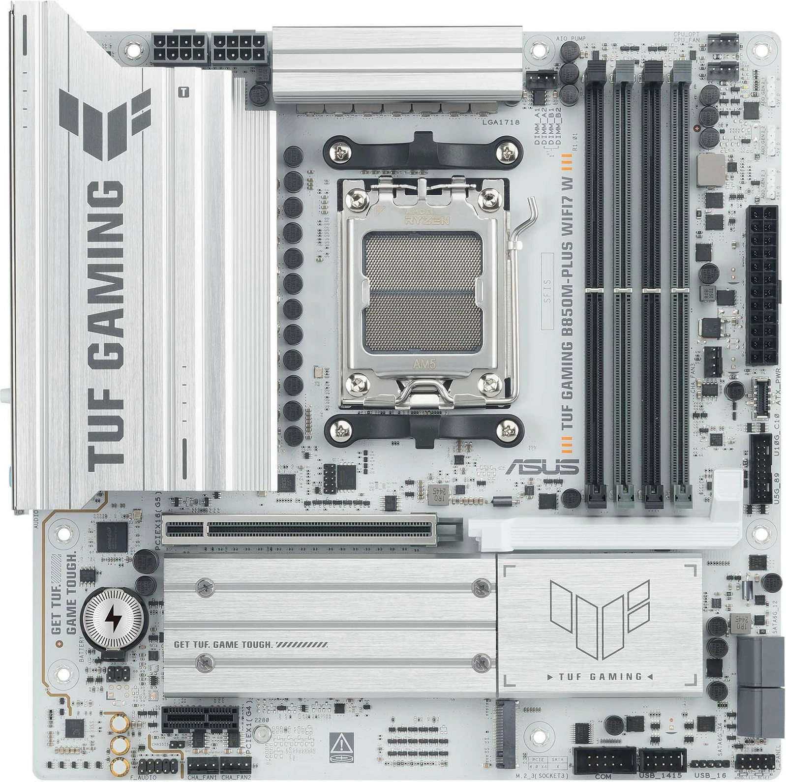 Pllakë amë Asus TUF Gaming B850M-PLUS WIFI7 W Micro ATX AM5 DDR5 256GB Wi‑Fi 7, e bardhë
