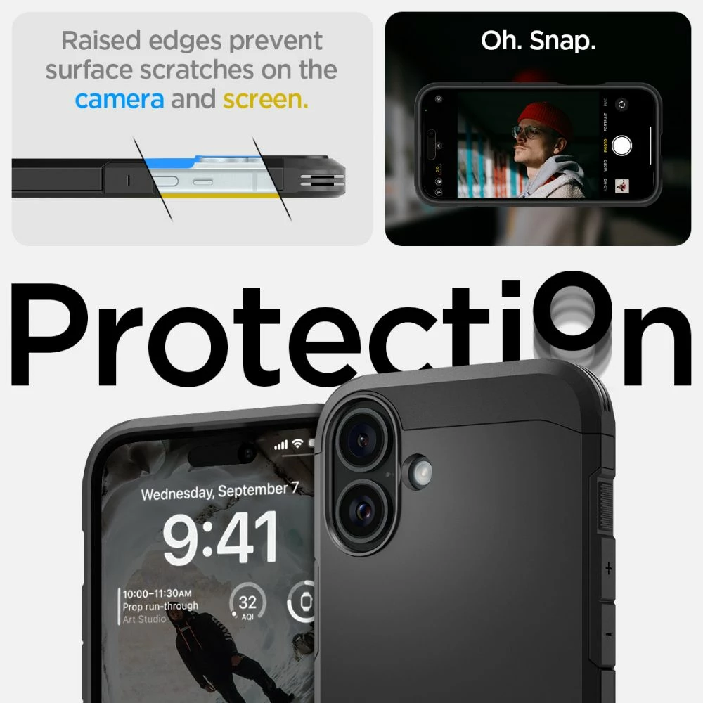 Mbështjellës Spigen Tough Armor Mag për iPhone 16 Plus, MagSafe, i zi