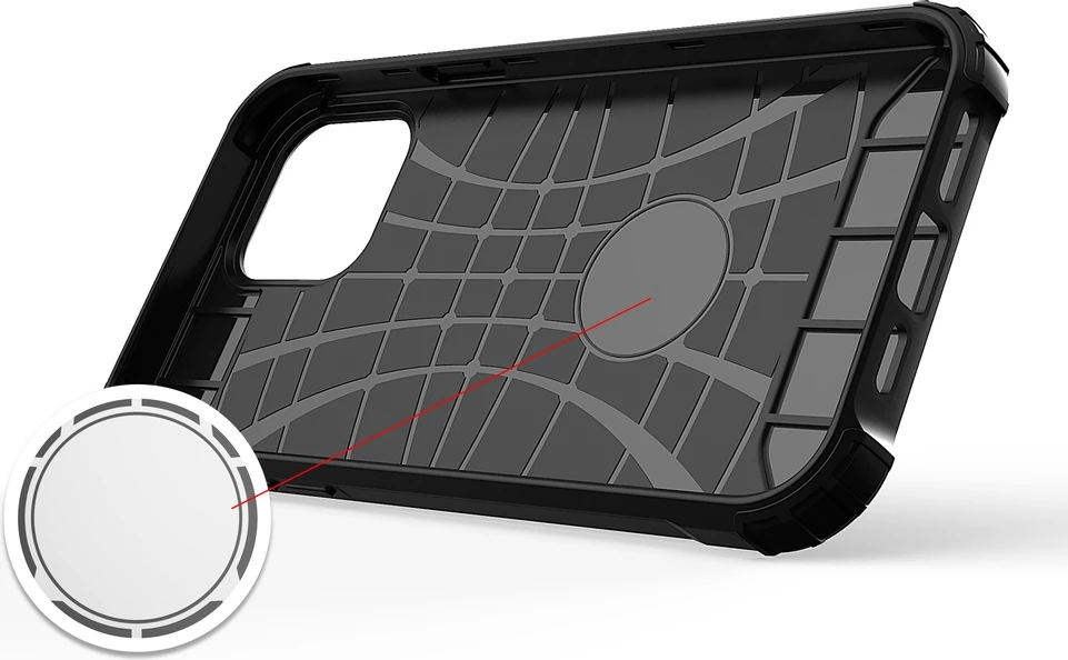 Mbështjellës Hurtel Hybrid Armor për iPhone 13 Pro Max, e zezë