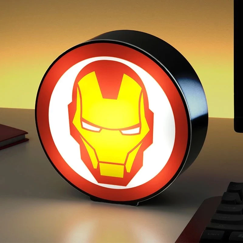 Llambë tavoline Paladone Marvel Iron Man Box Light 15 x 15 x 5 cm, me bateri AAA, kuqe/verdhë