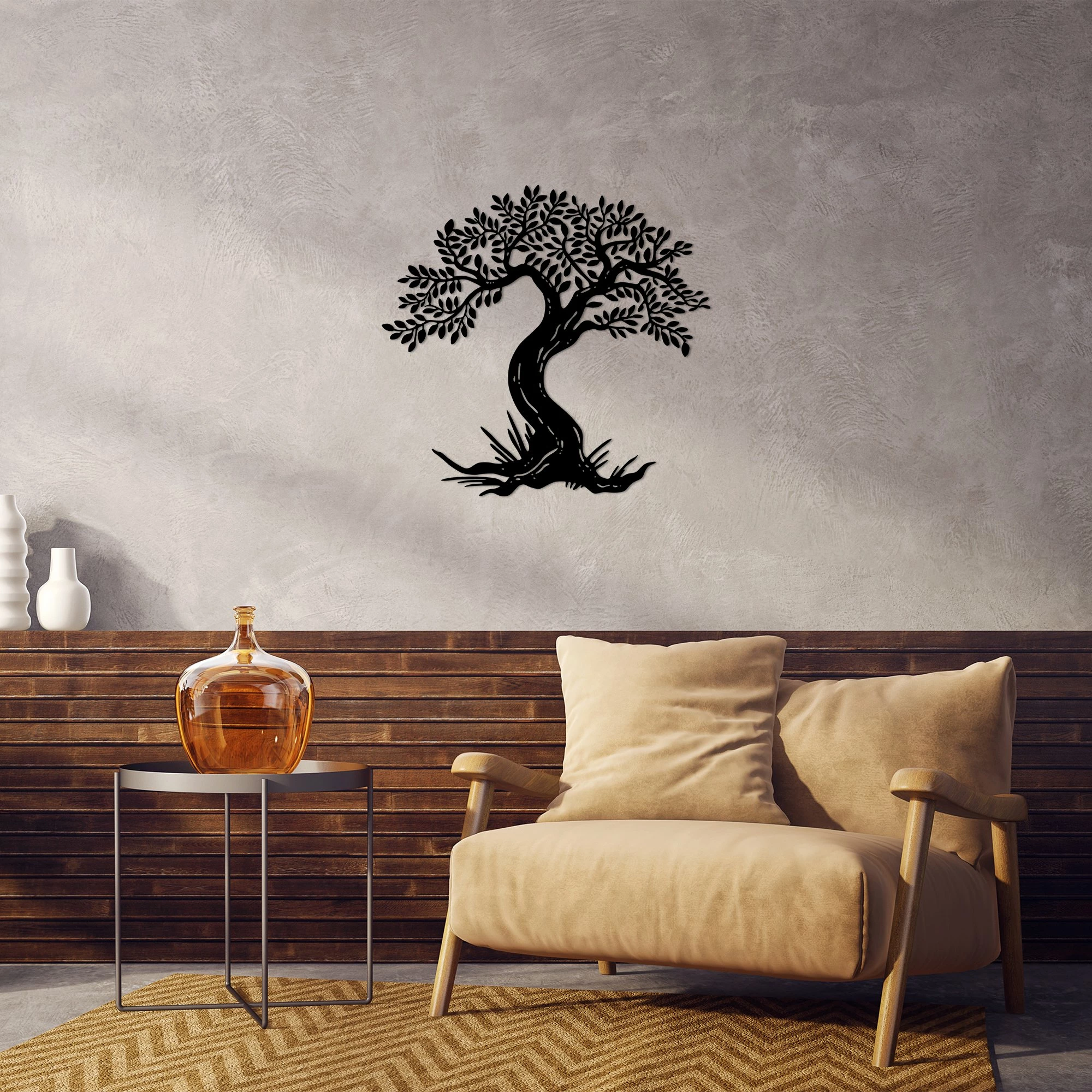 Aksesor dekorativ metalik për mur, Monumental Tree 12, Wallity
