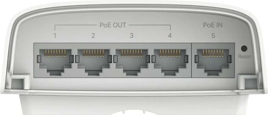 Switch TP-LINK SG2005P-PD Omada, 5 porta gigabit (1 PoE++ IN, 4 PoE+ OUT), i bardhë