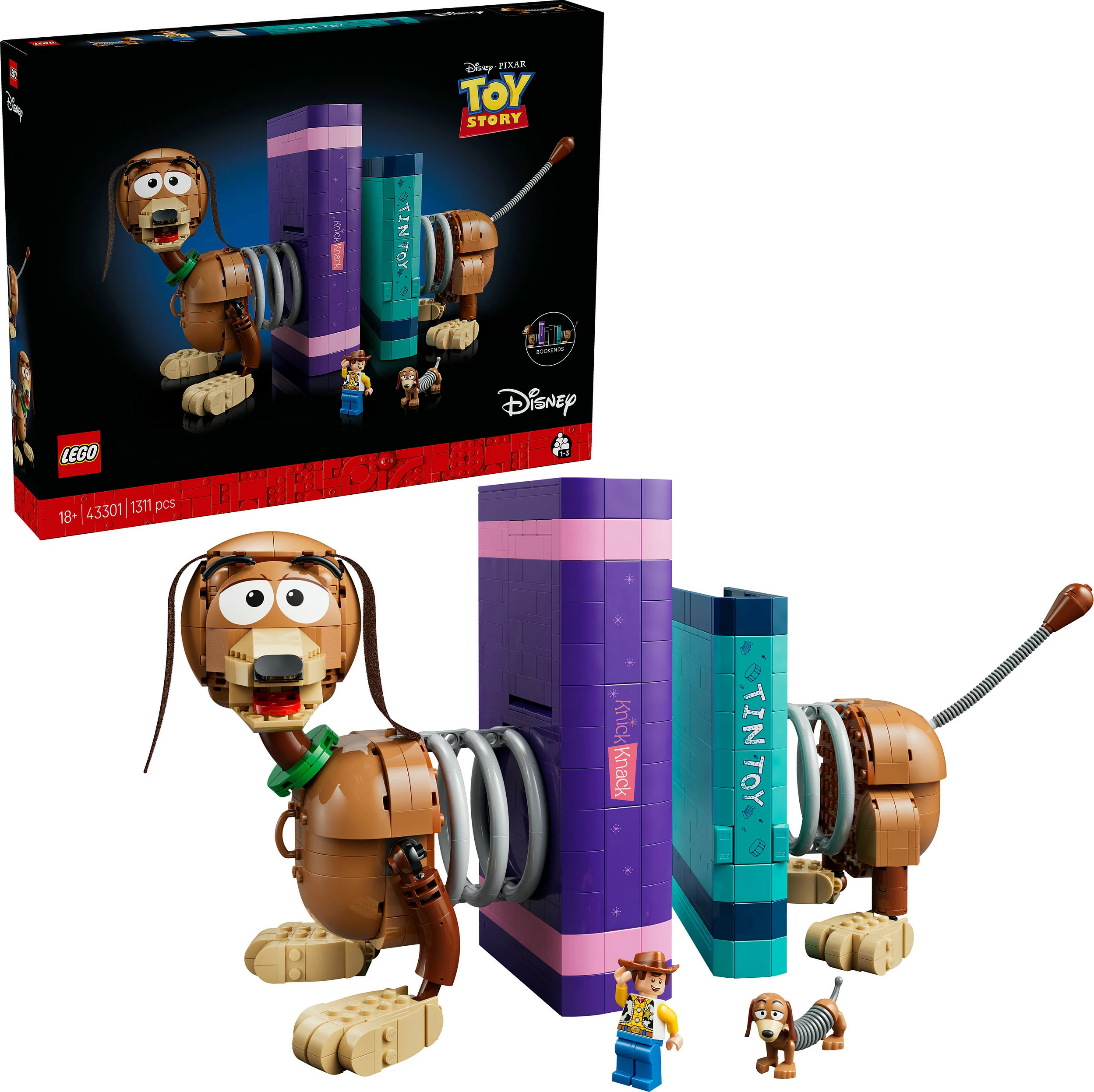 Set ndërtimi LEGO Disney Pixar Toy Story 43301 Slinky Dog Bookends, 1311 pjesë, 18+, shumëngjyrësh